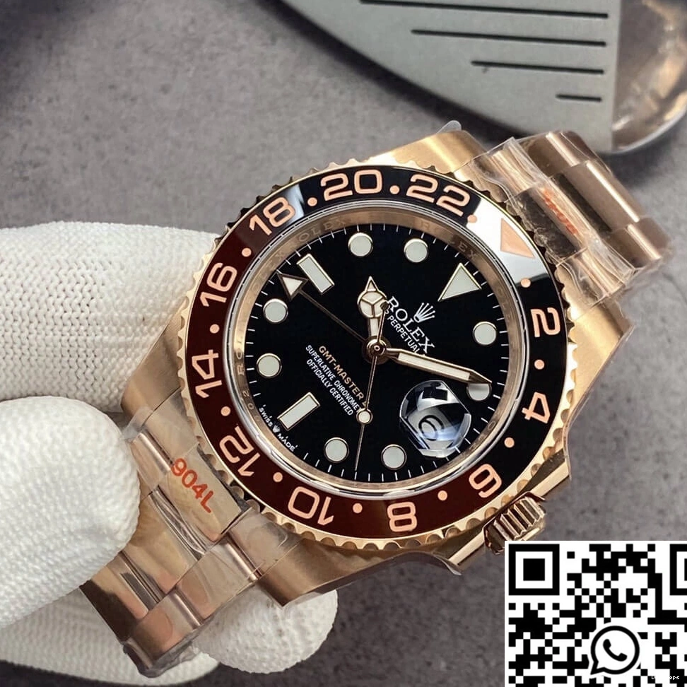 Rolex Factory GMT Dial 126715CHNR-0001 II Rose Master Gold Black GM 0904